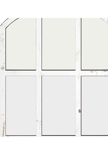 Pazly Taklit Suntek Kemerli Izgara Duvar Bölmesi Ayna Beyaz