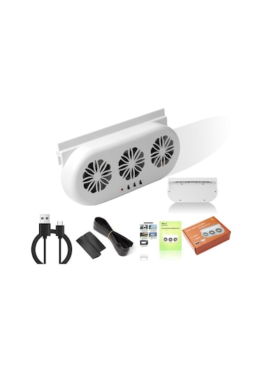 Usb Eklenti Araba Penceresi Egzoz Fanı Araba Hava Sirkülasyonu Soğutma Havalandırma Fanı, Boyut:beyaz