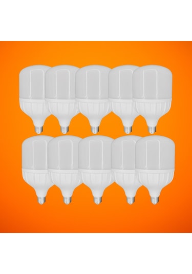 Chn 10'lu Paket 50w Büyük Boy 6500k Beyaz Işık E27 Led Tasarruflu Ampül