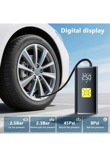 Xuweiwei Kablolu Lastik Sisirme Hava Kompresoru Dijital Otomatik Hava Pompasi Bisiklet Araba Lastikleri Icin Elektrikli Hizli Inflasyon Dijital Ekran