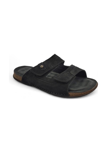 Forelli Zayn Günlük Anatomik Deri Erkek Terlik-siyah Siyah