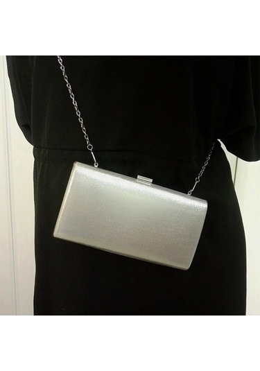 Wondernest Kadın Moda Ziyafet Parti Kare Çanta Tek Omuz Crossbody Çanta, Gümüş Detaylı Altın