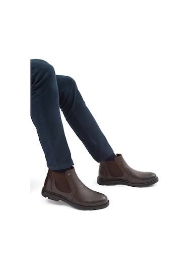 Tamer Tanca Erkek Hakiki Deri Kahverengi Klasik Bot 818 525 Erk Bot Sk21-22 Kahve Kahverengi