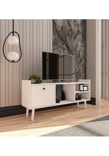 Leo Tv Ünitesi Beyaz Televizyon Konsolu 140 Cm Ekonomik Modül Seh