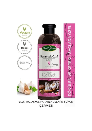 Phytoflora Tuzsuz Sarımsak Özlü Botanik Şampuan 400 ML