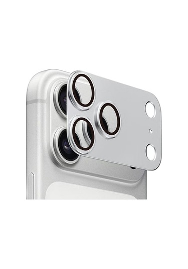 Adige İphone 17 Pro Max Kamera Lens Koruyucu Gümüş + Ekran Koruyucu Gümüş