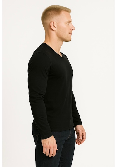 Axxel Erkek Siyah Uzun Kollu T-shirt-d236 Siyah