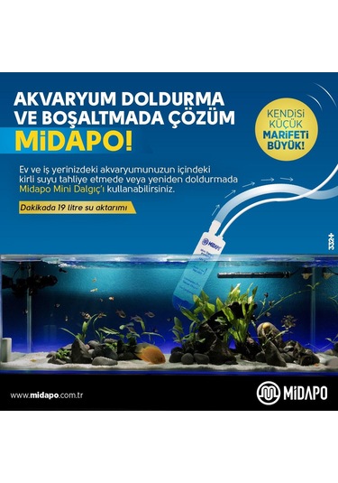 220-12 Volt Adaptörlü D.C Midapo Mini Dalgıc Pompa