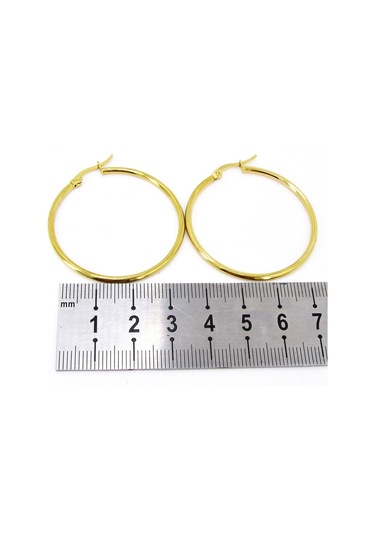 36 MM Kadın Halka Çelik Küpe Çifti Italyan Kilitli Mse27