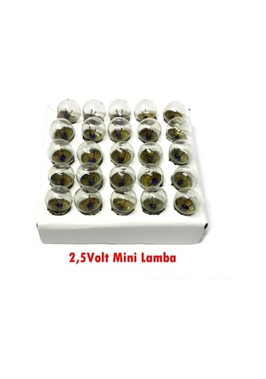 2.5Volt Mini Ampul-Lamba - 10 Adet -