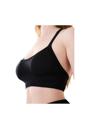 Musclecloth Nova Seamless İpli Bra Siyah