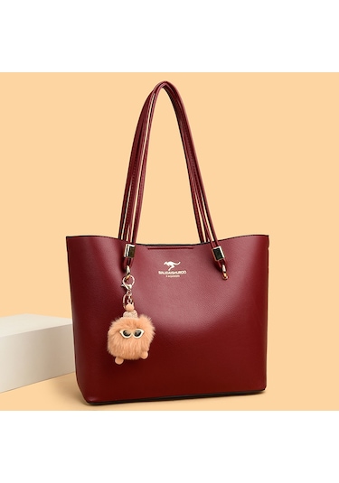 Basit Retro Kadın Çantası Tote Çanta Yeni Büyük Kapasiteli Omuz Çantası Yüksek Kaliteli Büyük Çanta Koltuk Altı Çantası Kırmızı Ana Resim Rengi Diğer