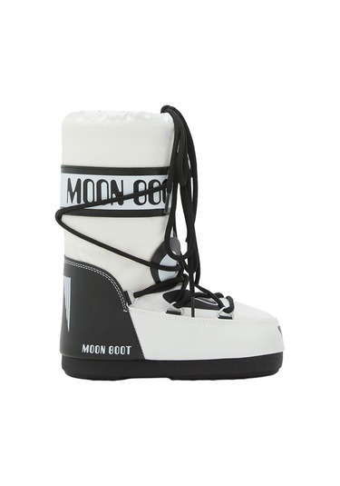 Na02 Black White Bot Kız Çocuk 80d3400300 Moon Boot Icon Junior Animal Boots Çok Renkli