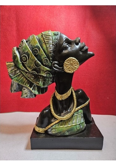 Afro Amerikan Kadın Figürlü Biblo