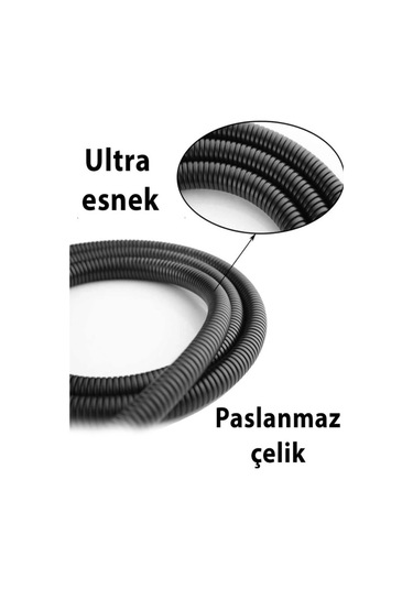 Duş Hortumu Örgülü Siyah Siyah