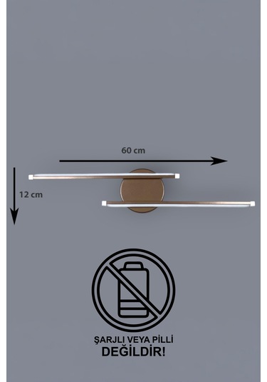 Sare Aplik Kahverengi Gün Işığı Ledli Banyo Mutfak Duvar Aplik Kahverengi