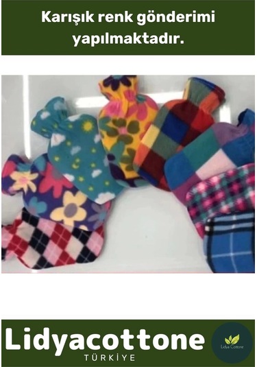 Premium Büyük Boy Kauçuk Yıkanabilir Polar Kılıflı Yumuşak Regl Kötü Hava Sıcak Su Torbası 2 Lt Çok Renkli