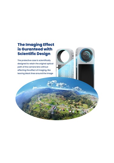 Skycity Insta360 X4 İçin Siyah Silikon Kamera Korumalı Kılıf + Lens Kapak + Bileklik Askısı Ad05-a1