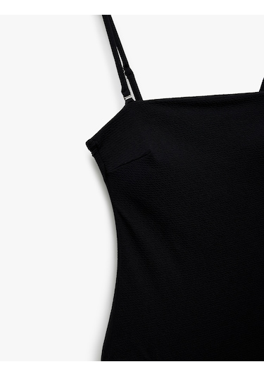 Koton Astarlı Çıkarılabilir Askılı Dokulu Straplez Mayo Siyah 5sak20014mm Siyah