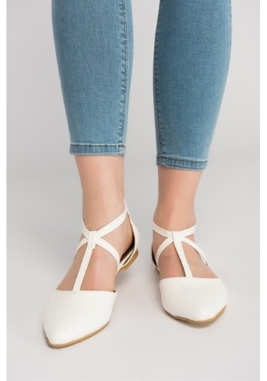Fox Shoes Beyaz Kadın Babet D726537309