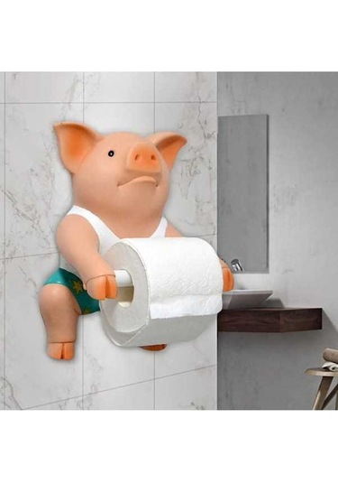Ulzyvf Tutucu Tutucu Rulo Monte Komik Kağıt Havlu Havlu Duvara Domuz Doğal Sg Doğal