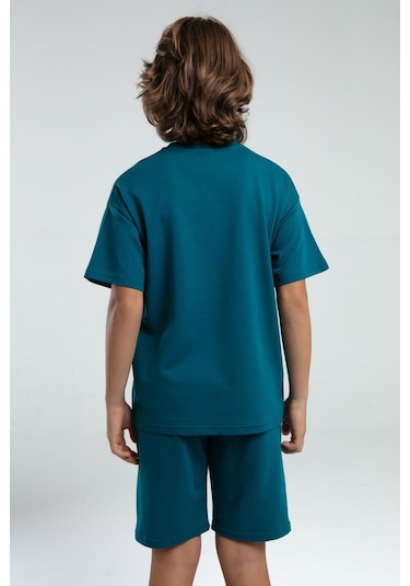 Kappa 36225 Erkek Çocuk Şortlu Pijama Bermuda Takım PETROL