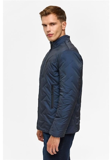 SÜVARİ Lacivert Slim Kapitone Mont Lacivert