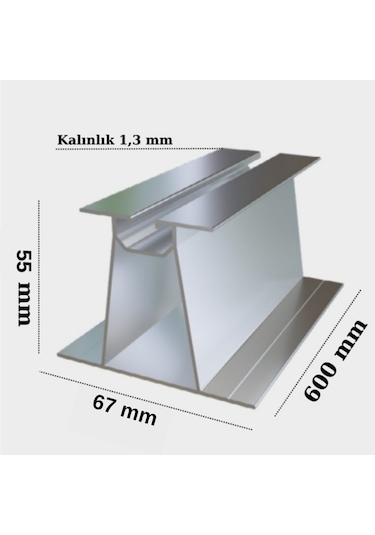 55x600 Mm Solar Panel Montaj Aşık Profili