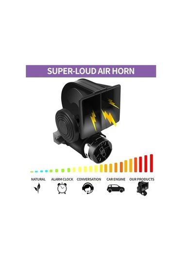 Pazly 12v Kamyonlar İçin Uygun Kırmızı Tek Parça Çift İpli Tren Salyangoz Pnömatik Korna Süper Büyük Hacimli Araba Kornası Kompresörle Donatılmış