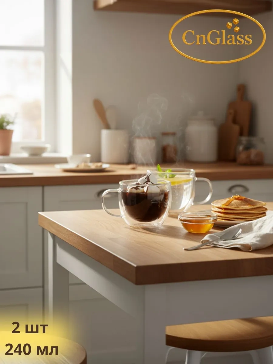 Cnglass Cappuccino Ve Çay İçin 2 Parça 240 Ml Fincan Seti 25948703 Beyaz