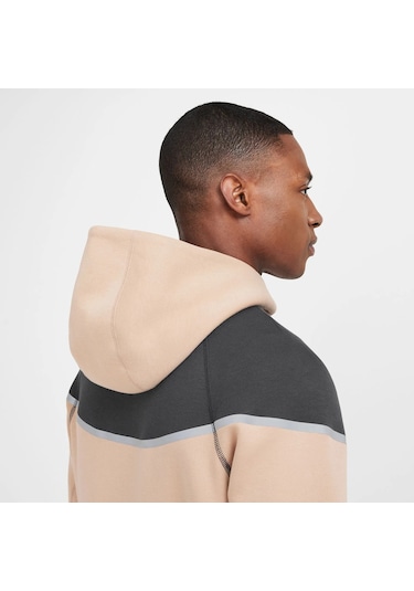 Nike Sportswear Tech Fleece Erkek Bej Sweatshirt Reflektörlü Bej