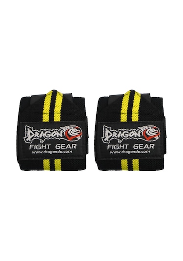 Dragondo 63911 Halter Ve Fitness Bilek Bandajı Yeni Seri Siyah - Sarı