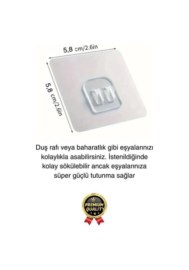4 Adet Ultra Güçlü Suya Dayanıklı İz Bırakmaz Şeffaf Mutfak Banyo Tablo Raf Ayna Tutucu Askı Kanca Çok Renkli