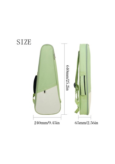 Samdoo 23 İnç Ukulele / Küçük Gitar Çantası - Oxford Kumaş, Su Geçirmez, Yumuşak Dolgulu, Çift Omuzlu Açık Yeşil