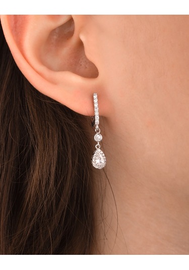 925 Ayar Gümüş Sallantılı Damla Küpe