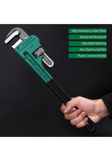 Kosona Ağır Duty Karbon Çelik Boru Anahtarı - Evsel Su Tesisatı, Endüstriyel Tamir İçin Uygun, Ayarı Kolay Yeşil-siyah Yeşil Ve Siyah