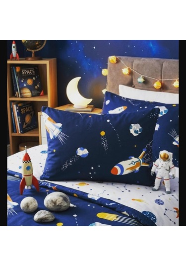 Kırlent Kılıf 52x33 Space Mavi