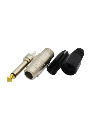 20 Adet - 6.35 Mm Mono Erkek Fiş Lehim Tipi Jack Konnektörü Altın Uçlu