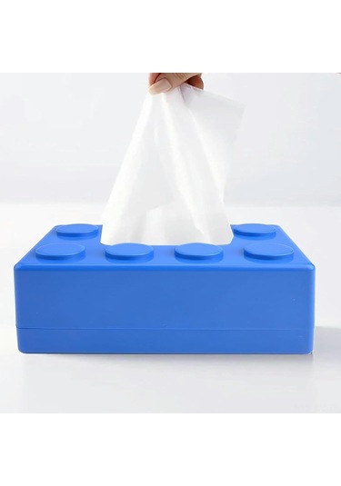 Wezone Abs Materyal Mutfak Odası Masaüstü Duvar Tipi Kreatif Blok Desenli Mendil Kutusu Depolama Kutusu Sarı Renk