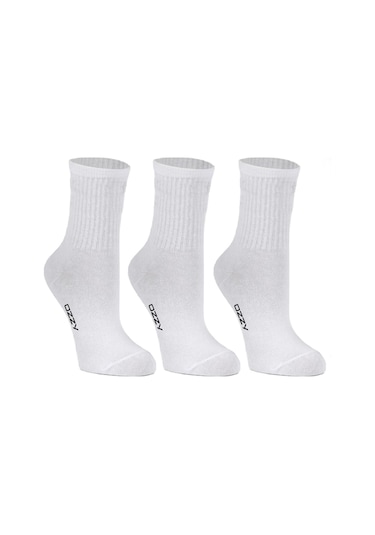 Kadın 12'li Beyaz Renkli Çizgisiz Kısa Konç Tenis Çorabı