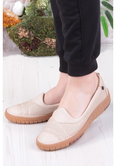 Pierre Cardin 54562 Anatomik Rahat Ürün Hakiki Deri Kadın Ayakkabı Bej