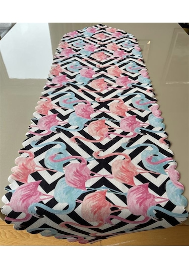 Flamingo Desenli 35x135 CM Lazer Kesim Runner