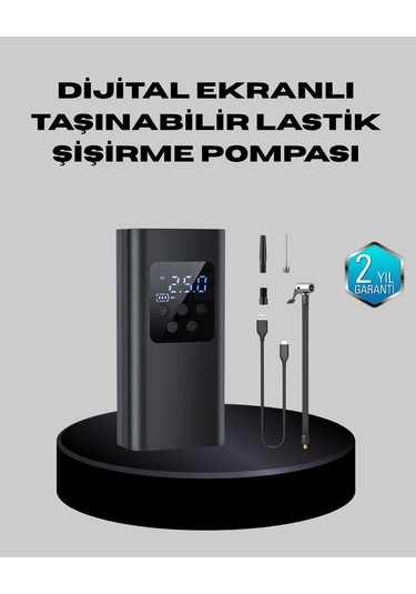 Bfs Taşınabilir 80w Kablosuz Lastik Şişirme Pompası Dijital Ekranlı