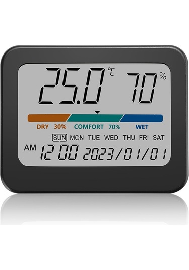 Sones İç Mekan Sıcaklık Ve Nem Monitörü Termometre Higrometre Sürekli Takvimli