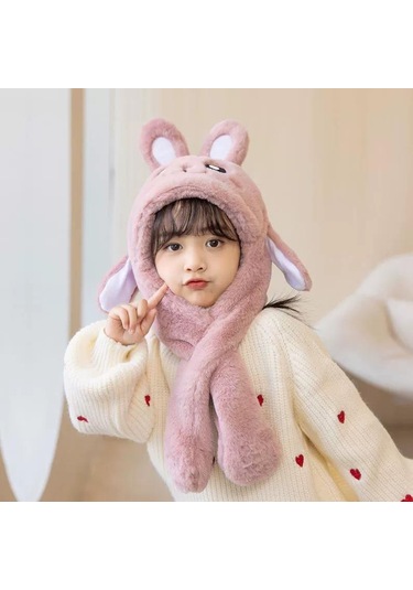 Ikkb Kışlık Çocuk Şapkası Kulak Koruyucu Deri Kırmızı