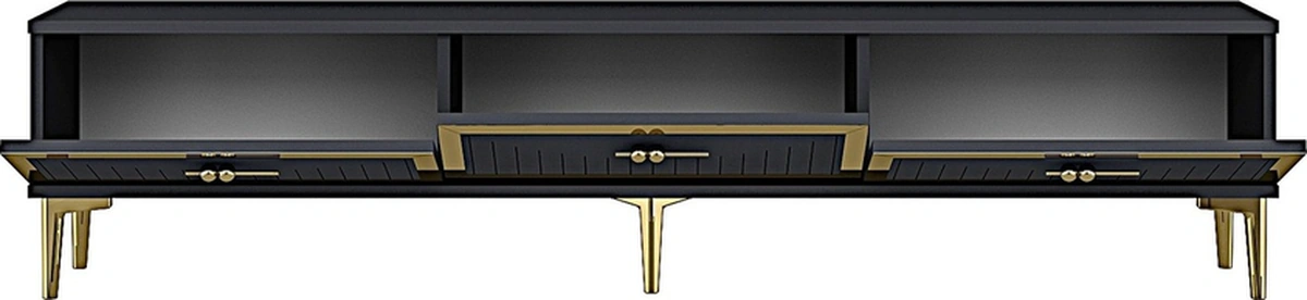 Tsa1802ag - Tuna Tv Stand, Tv Sehpası Antrasit-gold 180cm Antrasit