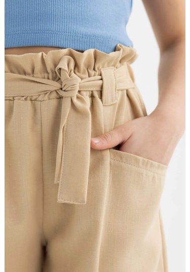 Defacto Kız Çocuk Paperbag Şort C0266A824SMBG387 Bej