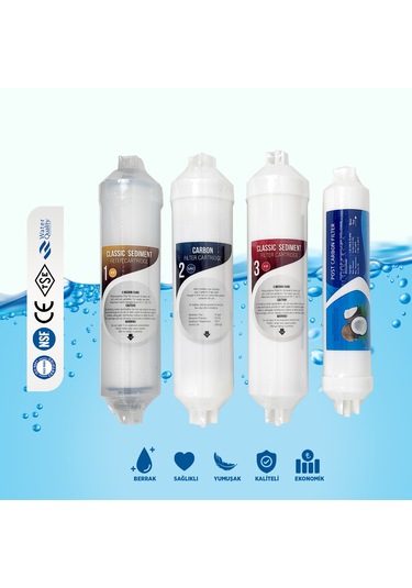 Su Arıtma Cihazı İnline Ekonomik 4 Lü Filtre Seti