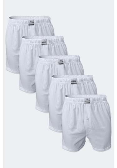 Malabadi Erkek Beyaz 5 Li Geniş Kalıp Büyük Beden Boxer %100 Pamuk Battal Boy Mb2400 4xl/5xl/6xl/7xl Beyaz