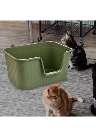 Kapalı Kedi Kedi Çöp Kutusu Kapalı Kediler İçin Evcil Hayvan Malzemeleri Kolay Temiz Oda Antrasit